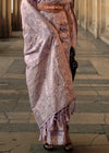 Taupe Purple Festive Zari Woven Banarasi Saree