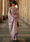 Taupe Purple Festive Zari Woven Banarasi Saree