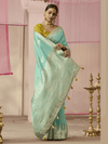 Teal Banarasi Dola Silk Saree