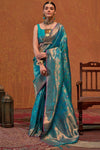 Teal Blue Kanjivaram Saree