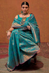 Teal Blue Kanjivaram Saree