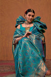 Teal Blue Kanjivaram Saree