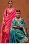 Teal Blue Kanjivaram Saree