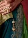 Teal Green Banarasi Dola Silk Saree