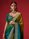 Teal Green Banarasi Dola Silk Saree