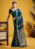 Teal Green Banarasi Satin Silk Saree