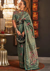 Teal Green Dual Tone Kanjivaram Silk Saree