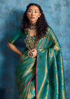 Teal Green Kanjivaram Silk Saree