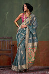 Teal Green Paithani Tissue Silk Saree