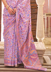 Thistle Purple Banarasi Kashmiri Jamawar Silk Saree