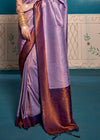 Thistle Purple Woven Kanjivaram Silk Saree