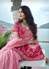 Thulian Pink Embroidered Designer Tissue Silk Saree