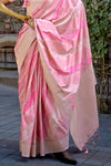 Thulian Pink Rangkaat Katan Handloom Silk Saree