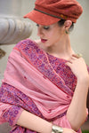 Thulian Pink Woven Linen Cotton Saree