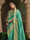 Turquoise Blue Banarasi Silk Saree