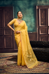Sunshine Yellow Banarasi Cotton Silk Saree