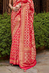 Vermilion Red Woven Banarasi Saree