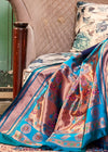 Violet Blue Woven Paithani Soft Silk Saree