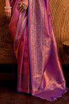 Vivid Purple Woven Kanjivaram Handloom Silk Saree