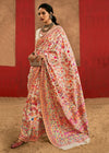 Warm Ivory Cream Kashmiri Chinar Cotton Pashmina Saree