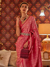 Watermelon Pink Dual Tone Kanjivaram Saree