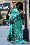 Waterspout Satin Crepe Digital Printed Saree