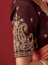Wine Banarasi Dola Silk Saree
