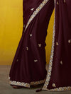 Wine Designer Georgette Saree