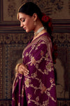 Wine Purple Banarasi Dola Silk Designer Saree