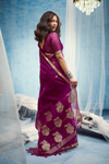 Wine Purple Banarasi Silk Saree