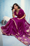 Wine Purple Banarasi Silk Saree