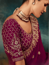 Wine Satin Silk Saree