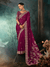Wine Satin Silk Saree