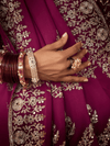 Wine Satin Silk Saree