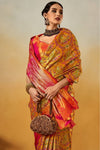 Yellow and Pink Kanjivaram Silk Saree