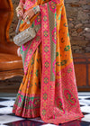 Yellow Banarasi Brocade Silk Saree