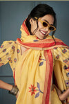 Yellow Handloom Linen Saree