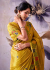 Golden Yellow Banarasi Tissue Silk Saree