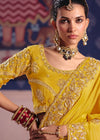 Yellow Zari Tissue Designer Embroidered Saree